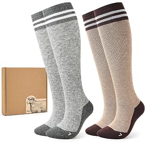 Jeasona Merino Wool Compression Socks for Women Men, 15-20 mmHg Graduated Compression Socks for Flying Nurse Pregnancy