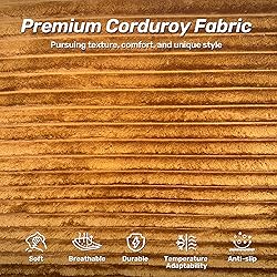 51.2 INCH Fluffy Corduroy Boneless Couch Cloud
