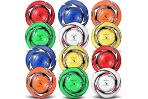 Glimin 12 Pcs Deflated Soccer Ball Bulk with Pump, Official Size 4 Size 5 Outside Sport Soccer Ball Machine Stitched for Game Training Practice