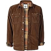 Gioberti Men's 100% Cotton Extremely Soft Corduroy Shirt Jacket with Flannel Lining