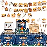 G1ngtar S’Mores Camping Party Decoration - Serves 24 - 112Pcs - S’More Love Fun Party Supplies, Campfire Disposable Plate Nap