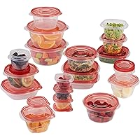 Rubbermaid TakeAlongs Assorted Food Storage Containers, Tint Chili, 40-Piece Set