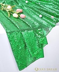 9ft Green Table Skirts for Rectangle Sequin Table