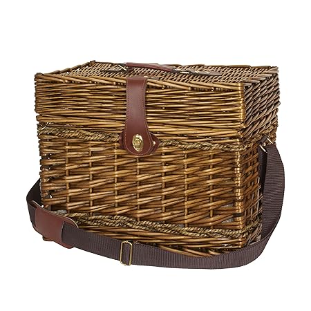 Household Essentials ML-2720 Portland Wicker Picnic Basket, Brown