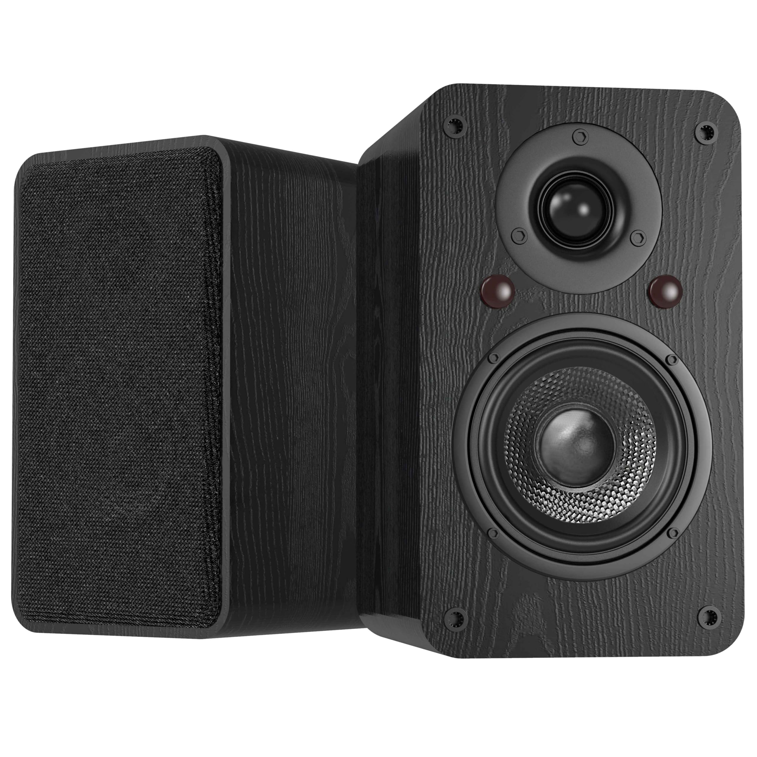 Photo 1 of LONPOO Powered Bookshelf Speaker, Active Near Field Studio Monitor with 4" Caron Fiber Woofer and 1" Silk Domed Tweeter,100 Watts RMS with eARC, Optical, Coaxial, Wireless Bluetooth Streaming,Aux-in