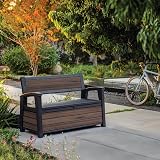 Keter Signature Outdoor Storage Bench 227L DecoCoat Wood-Look Resin view 2