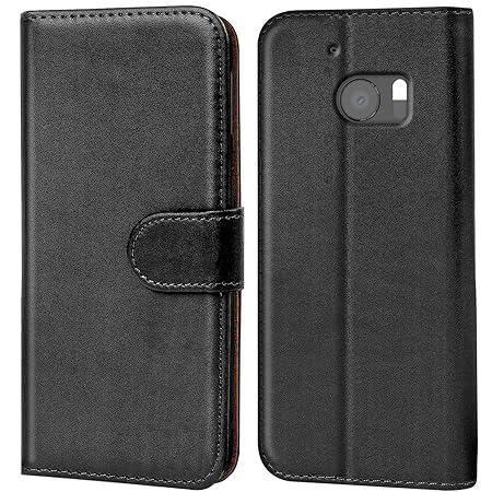 Verco HTC 10 Hülle, Handyhülle für HTC 10 Tasche PU Leder Flip Case Brieftasche - Schwarz