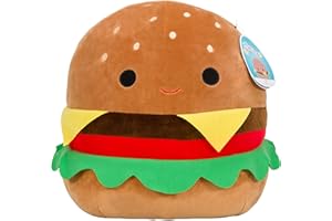SQUISHMALLOWS SQUISHMALLOW 16" Large Carl The Cheeseburger - Officially Licensed Kellytoy Plush - Collectible Soft & Squishy Stuffed Animal Toy - Add to Your Squad - Gift for Kids, Girls & Boys - 16 Inch