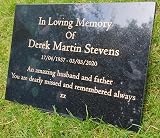 Personalised Granite Memorial Plaque 29x21cm Gold Lettering Crematorium Grave view 1