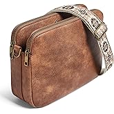 Yarnic Women Crossbody Bag Trendy Faux Leather Cross Body Purse Guiter Strap Shoulder Handbag Sling Anti-theft Zipper
