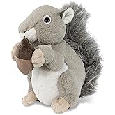 DolliBu Grey Squirrel Super Soft Stuffed Animal, Cute Realistic Stuffed Animals for Girls, Boys, Adults Animal Gifts, Kids Nursery Decor for Newborn, Cuddly Soft Baby Plush Toys - 8 Inches