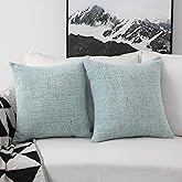 Home Brilliant Throw Pillow Covers for Couch Tweed Chenille Throw Pillow Covers 18x18 Sofa Bench Spring Decorations, 2 Packs, 18 x 18 inches, Greenish Teal