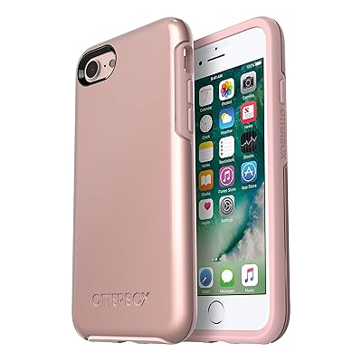 OtterBox SYMMETRY SERIES Case for iPhone 8 &amp; iPhone 7 (NOT Plus) - Retail Packaging - ROSE GOLD (PALE PINK/ROSE GOLD GRAPHIC)