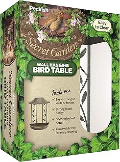 Peckish60052107 Secret Garden Wall Hanging Bird Table, Green, 33.0 cm*13.0 cm*26.0 cm