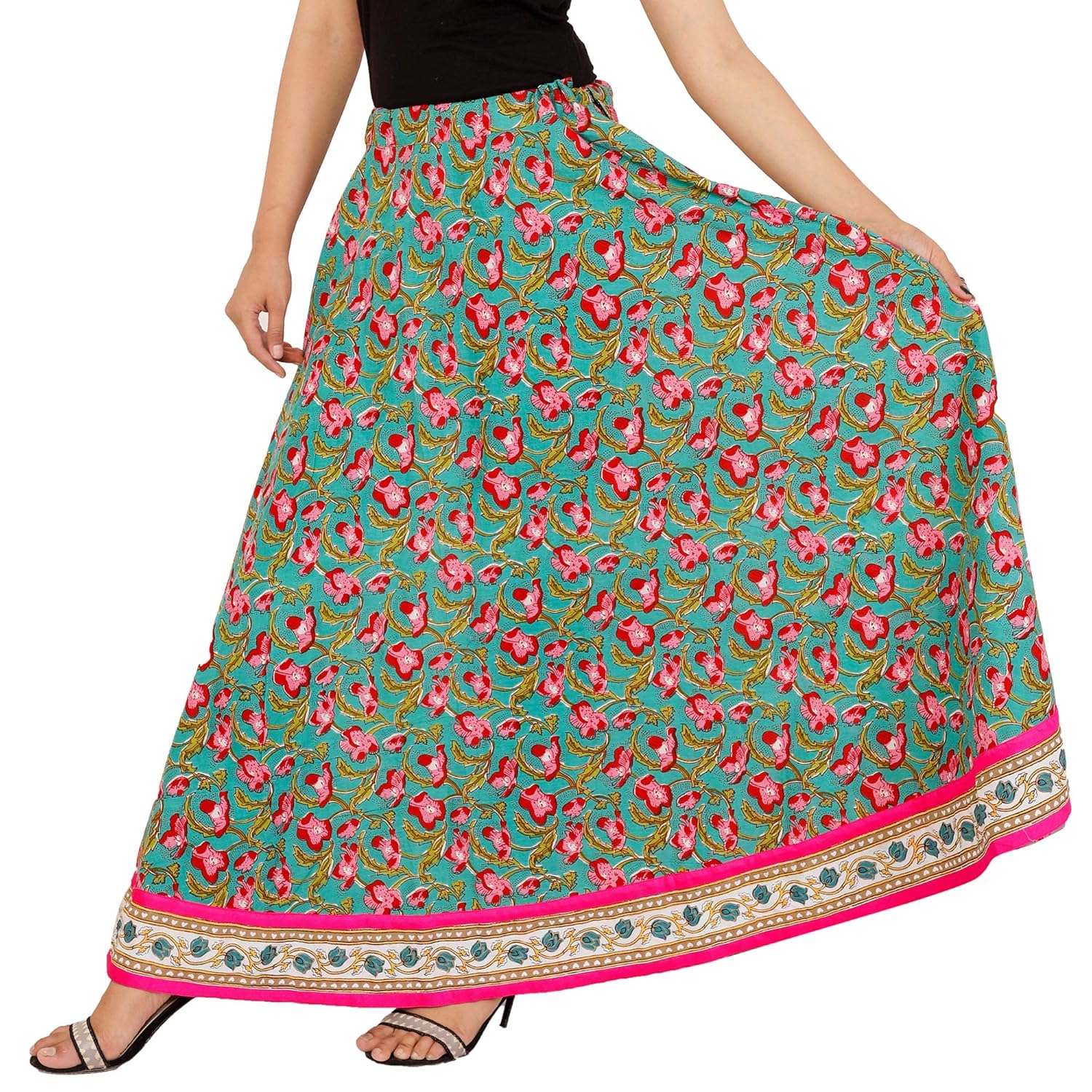 fab star women's cotton print skirt
