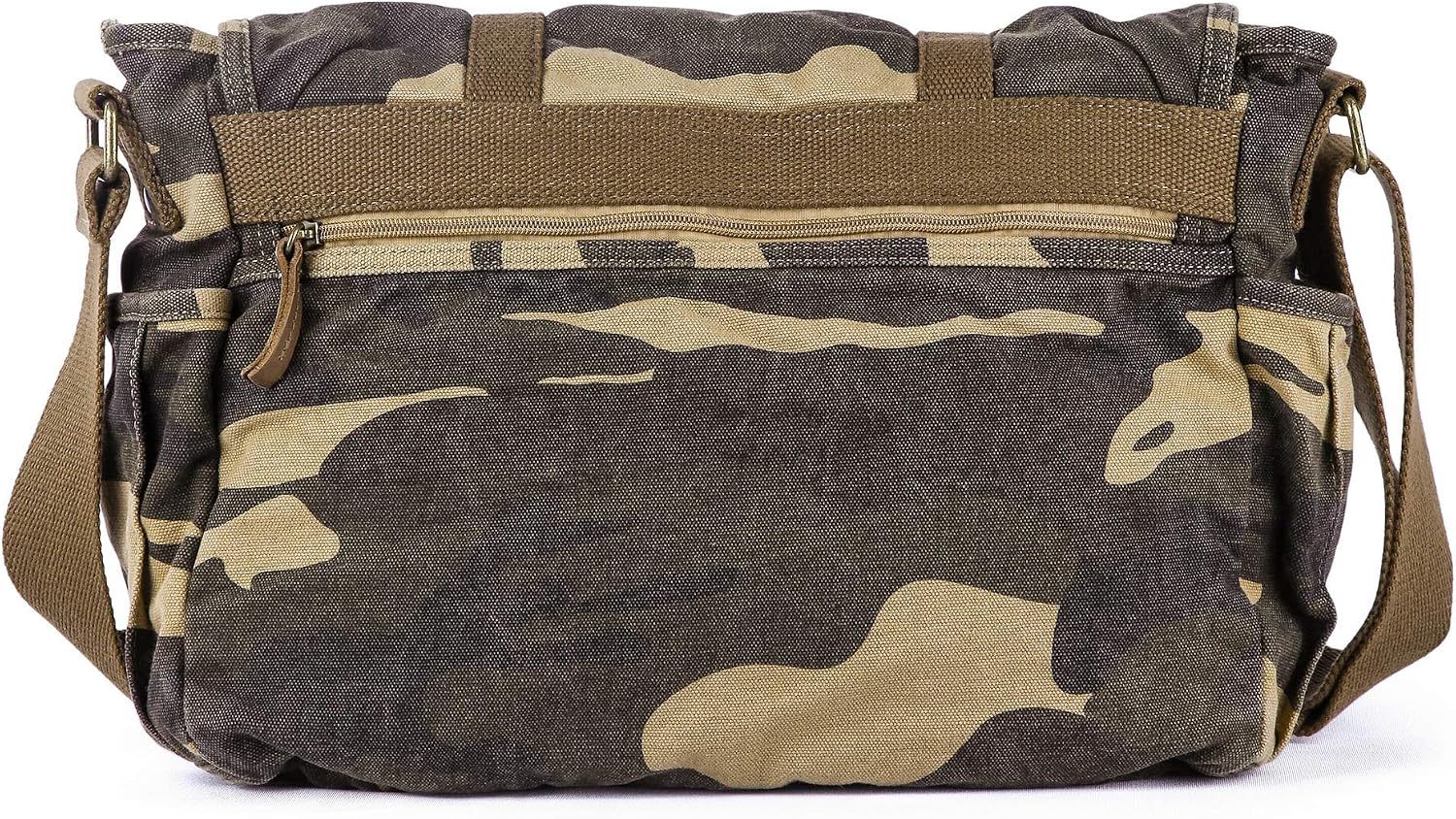 GOOTIUM Canvas Messenger Bag - Vintage Shoulder Bag Frayed Style Satchel, Camouflage - Image 4