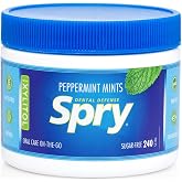 Spry Xylitol Breath Mints Sugar Free, Peppermint,240 Count - Pack of 1 | Natural, Non-GMO, Gluten-Free for Cavities, Bad Breath Freshening, Dry Mouth, Promote Oral Health, Increase Saliva Production