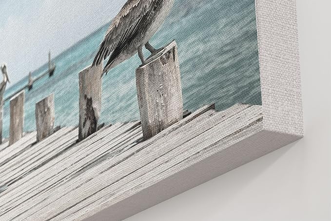 Amazon De Westlake Art Pier Pelikan 16x24 Leinwand Druck Wand Kunst Leinwand Gespannte Galerie Falt