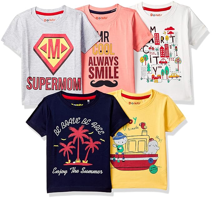 Baby-Boys Regular fit T-Shirt (Pack of 5)