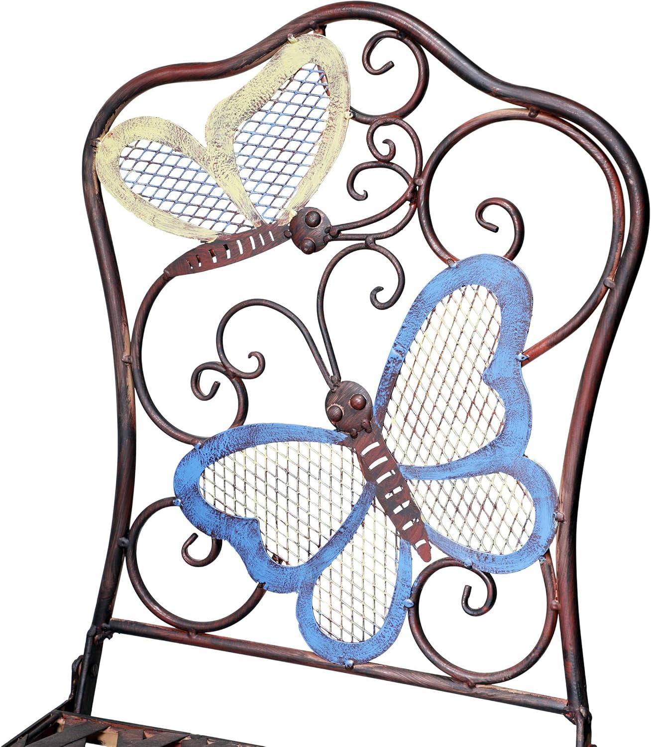 Alpine Corporation Indoor/Outdoor Butterfly Design 3-Piece Bistro Set Folding Table and Chairs Patio Seating, Multi (BVK574A): Garden & Outdoor