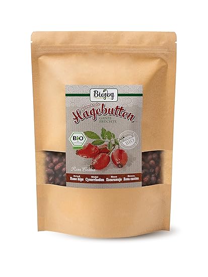 BIO-Hagebutten | getrocknete Sammelfrucht der Heckenrose | Premium-Qualität | ganze Hagebutten | naturrein | vitaminreich & a