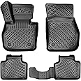 RizLiner BMW X1 2016-2022 & X2 2018-2023 Floor Mats 3D Custom Fit Compatible with BMW X1 & X2 Rubber Car Mats Laser Measured 1st & 2nd Row Floor Liners All Weather TPE (Front & Rear, Black)