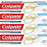 Colgate Total Toothpaste with Stannous Fluoride and Zinc, Multi Benefit Toothpaste with Sensitivity Relief and Cavity Protection, Deep Clean - 5.1 ounce (4 Pack)