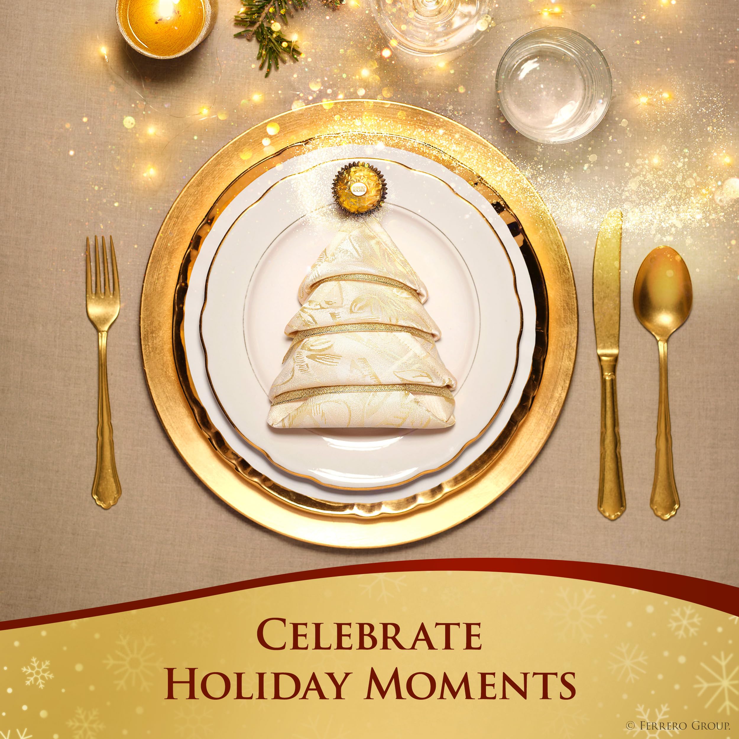 Ferrero Rocher, Premium Milk Chocolate Hazelnut, Individually Wrapped, Chocolate Gift Box, 16 Count, 7 oz