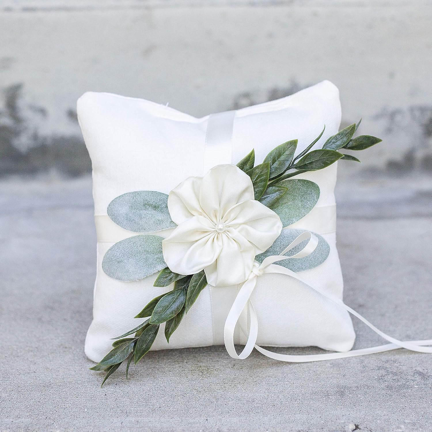Amazon Com Ring Bearer Pillow Ivory Linen Look Ring Bearer