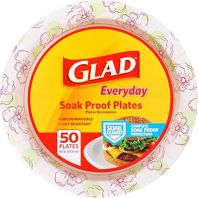 Glad Round Paper Plates, Pink Flower, 50 count Amazon.ca Home & Kitchen