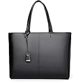 FSD.WG Men's Tote Bag,Business Bag, Leather Briefcase,Elegant Leather（PU）,Large Capacity,Black