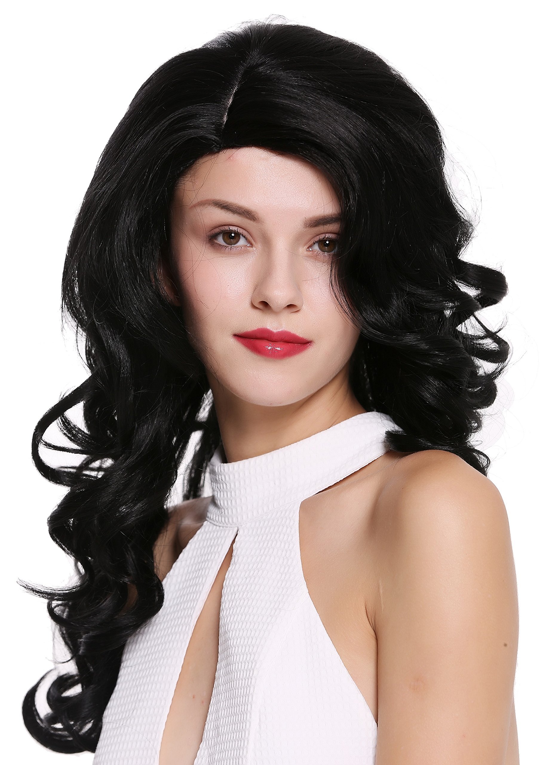WIG ME UP - DW1948-220-1 Lady Quality Wig long wavy parting teased volume black Diva 20inch