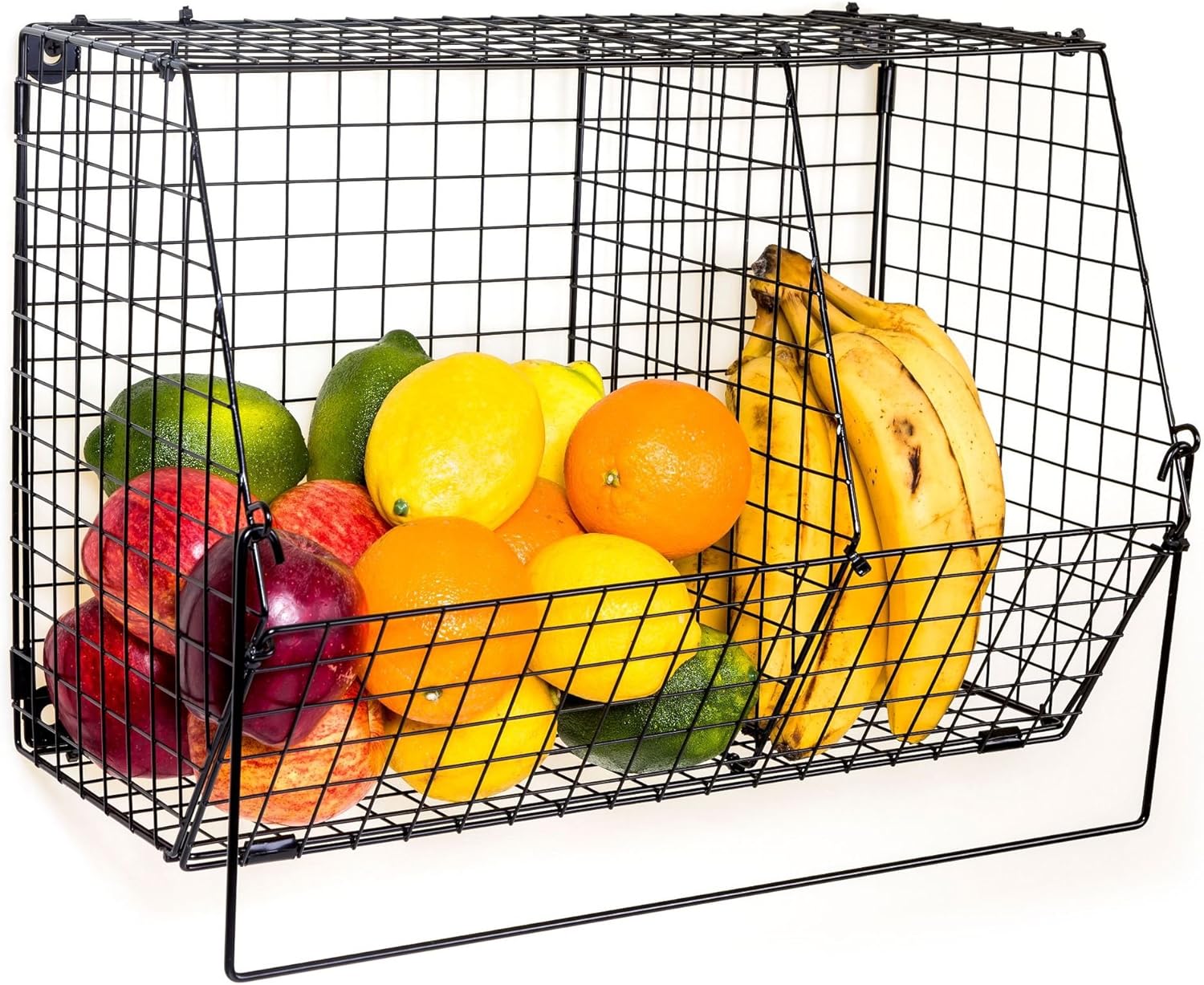 ChasBete Folding Metal Basket Fruit Bowls Organizer Storage Basket Rack