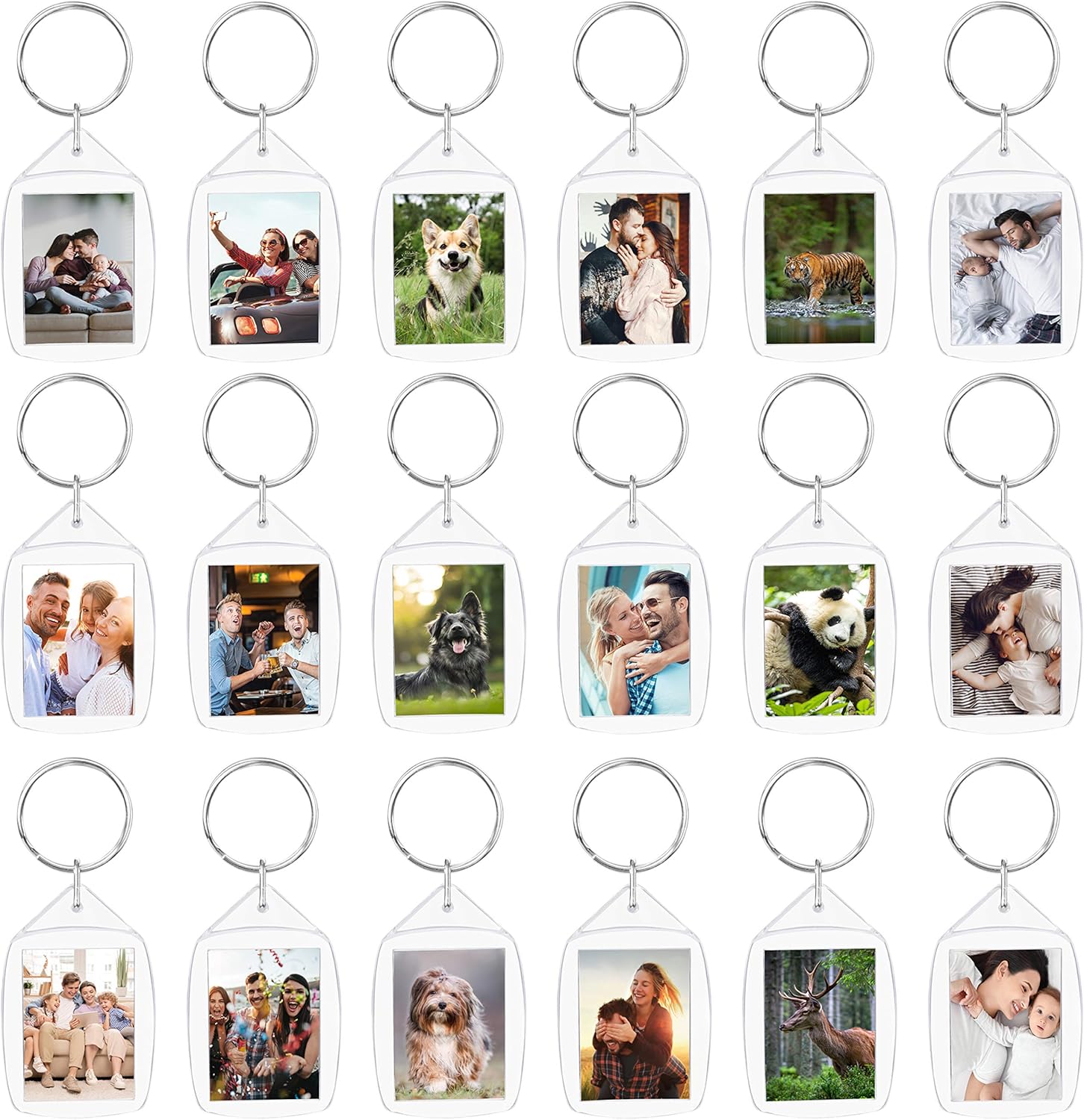 Kurtzy Blank Photo Insert Keychains (100 Pack) - Each Keyring is 5.4 x 3.4cm - Translucent Clear Acrylic Key Rings for Double-Sided Photos - Small Picture Frames for Family, Friends, Gifts & Craft at  Men’s Clothing store