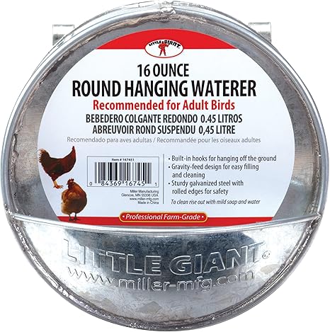 Amazon Com Little Giant Galvanized Round Hanging Poultry Waterer