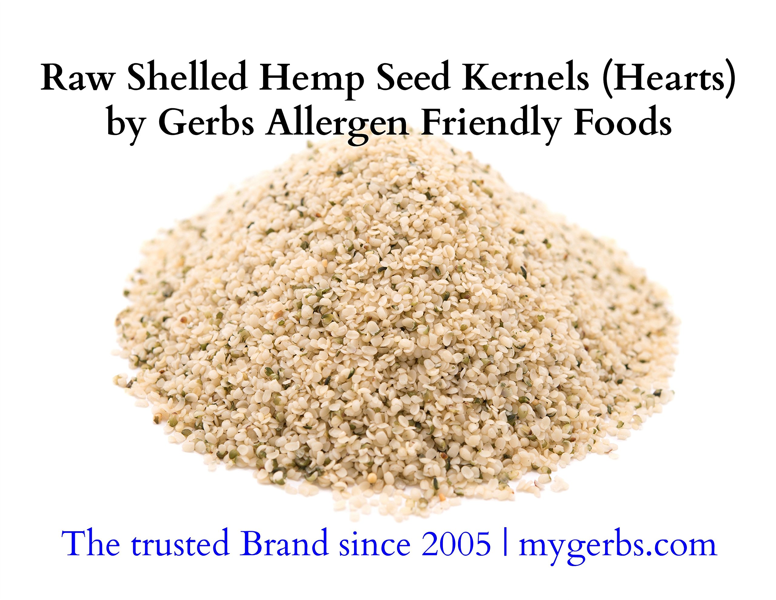 GERBS Raw Hemp Seed Kernels, 4 LBS by Top 12 Food Allergy Free & NON