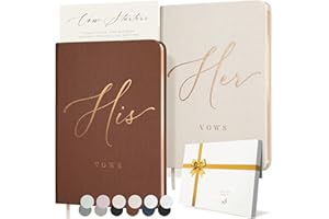 ARTESORI Vow Books His and Hers - Linen Wedding Vow Books Perfect as Bride & Groom Gifts, Wedding Registry Ideas - His & Hers Gifts Wedding Vow Book - Wedding Essentials & Accessories [Ivory & Terracotta]
