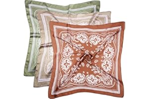 DOOBO 3 Pcs 27.5 Inches Satin Head Scarf Hair Scarf Silk Head Scarf Silk Bandana Silk Hair Wrap Neck Scarf for Women Girls