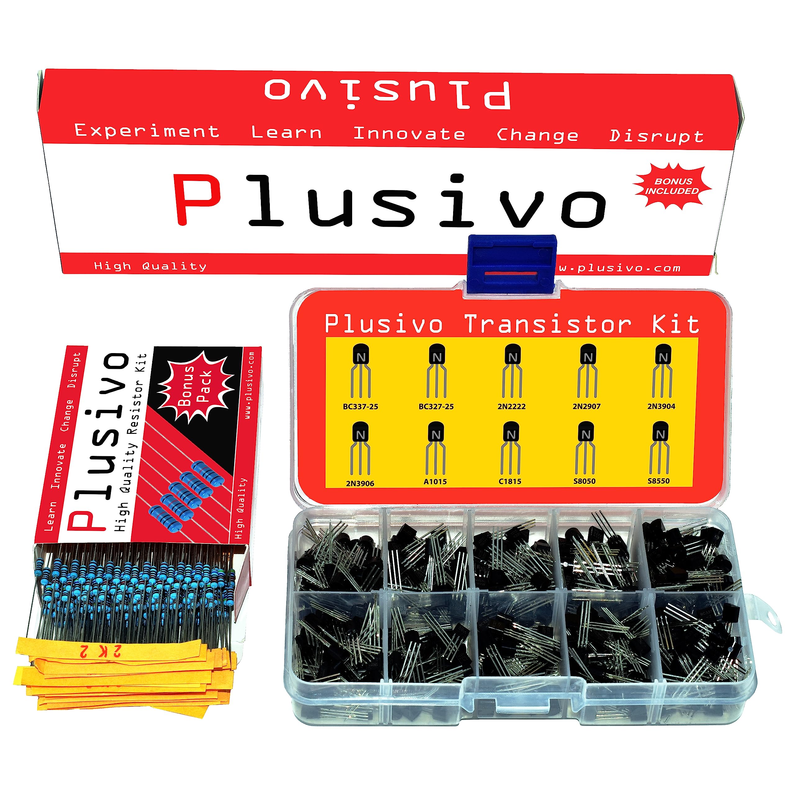 Mua Transistors Assortment Kit with Resistor Pack, 210 PNP and NPN BJT ...