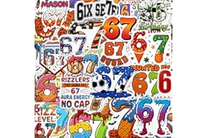 67 Stickers,54pcs Funny Six Seven Meme Stickers for Water Bottles, Laptop, Phone, Luggage, Skateboard, 6 7 Party Decorations,