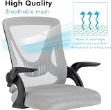Blisswood Adjustable Office Desk Chair Mesh Back 90° Armrests Grey view 7