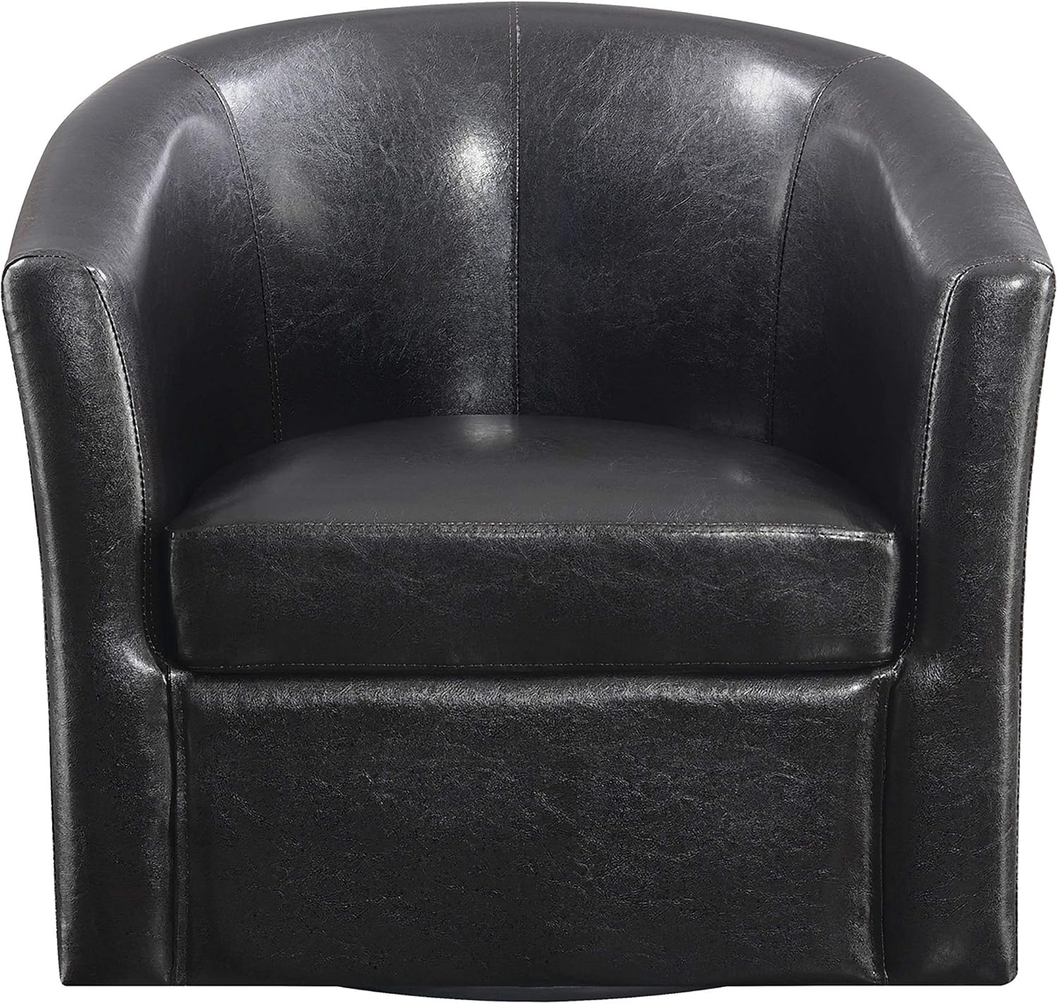 Amazon Com Vinyl Upholstery Accent Swivel Chair Dark Brown Furniture Decor