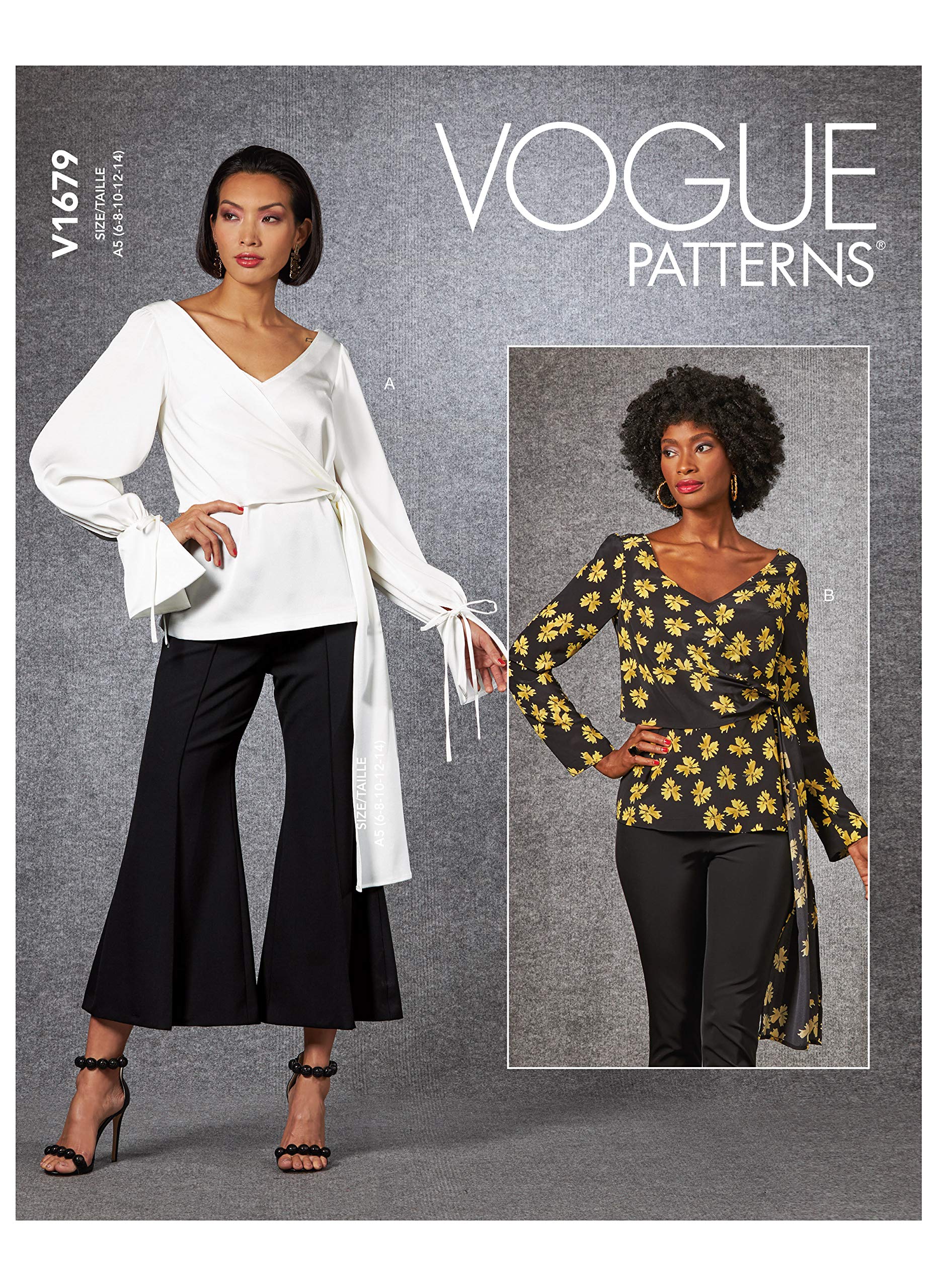 Vogue Pattern V1679A5 Misses' Top A5 (6-8-10-12-14), Paper, Various