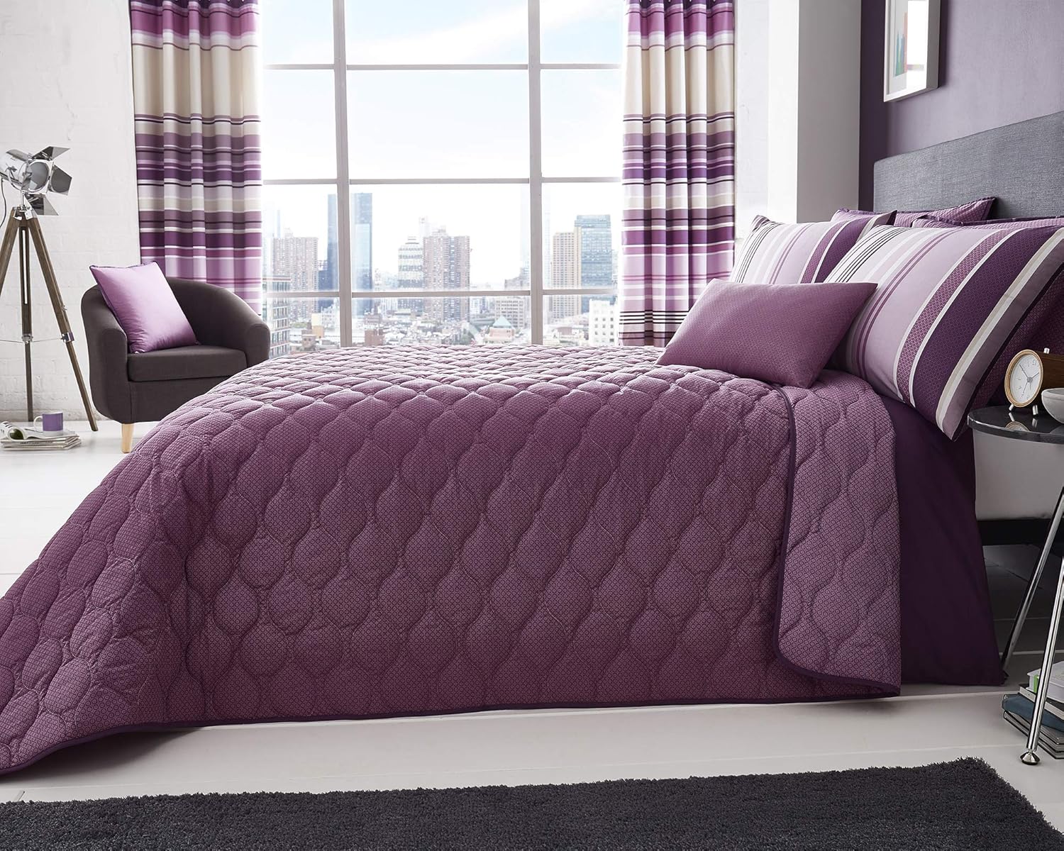 Lancashire Bedding Premium Stripe Design Duvet Cover Set Available in