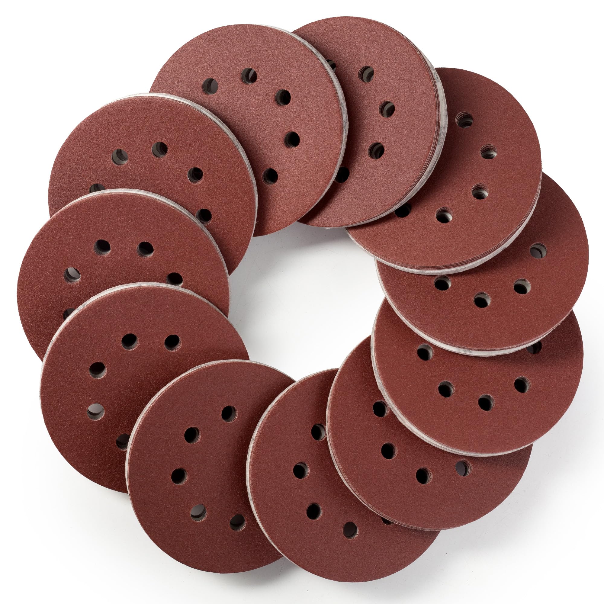 S SATC Sanding Discs 240 Grit 110PCS Orbital Sander Discs 125mm Hook and Loop Round Orbital Sander Pads for Sanding — image 1