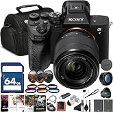 Sony &alpha;7 IV Mirrorless Camera with 28-70mm Lens &amp; Filter Kit Bundle | For Photography &amp; Video | 33 MP Full-Frame Sensor | 4K/60p Video | Wide Angle Lens | Telephoto Lens + 64GB Memory Card