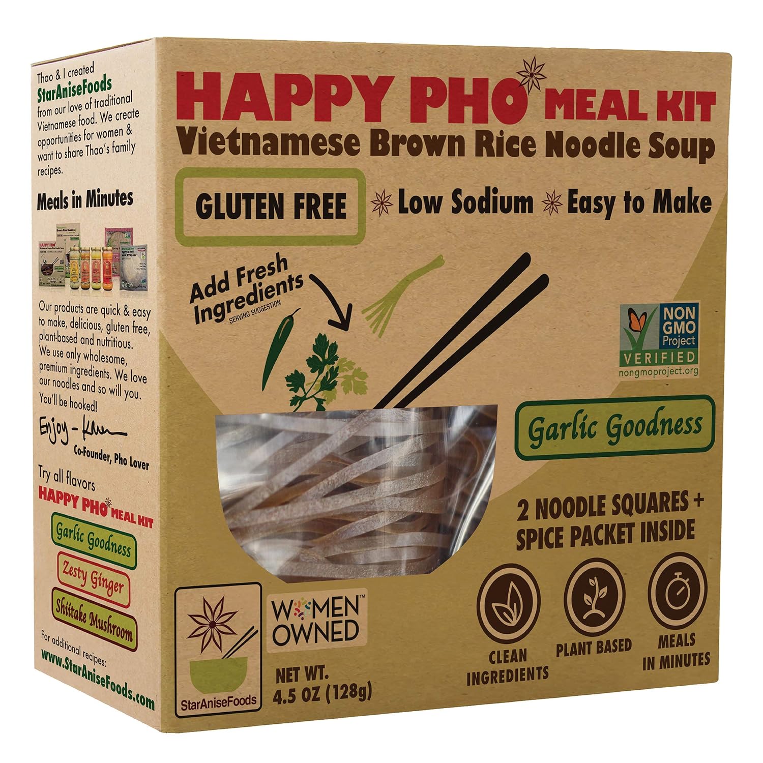 Amazon Com Star Anise Foods Gluten Free Asian Noodles Brown Rice Noodle Pho Kit Quick Meals Pad Thai Meal Kit Alternative Instant Meal Perfect For Pho Soup Stir Fry Or Salads Pack