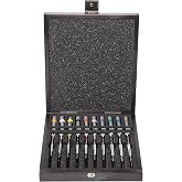 Bergeon 55-606 30080 Set of 10 Screwdrivers with 10 Tubes with Spare Blades in Wooden Box Watch Repair Kit