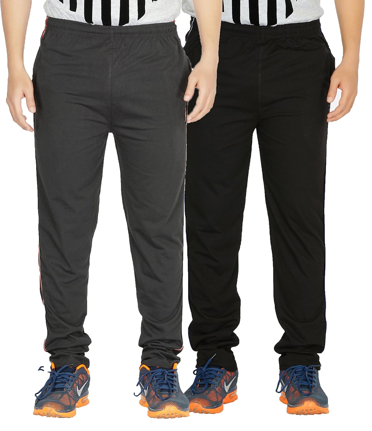 yo republic mens cotton track pant combo offer (pack of 2)