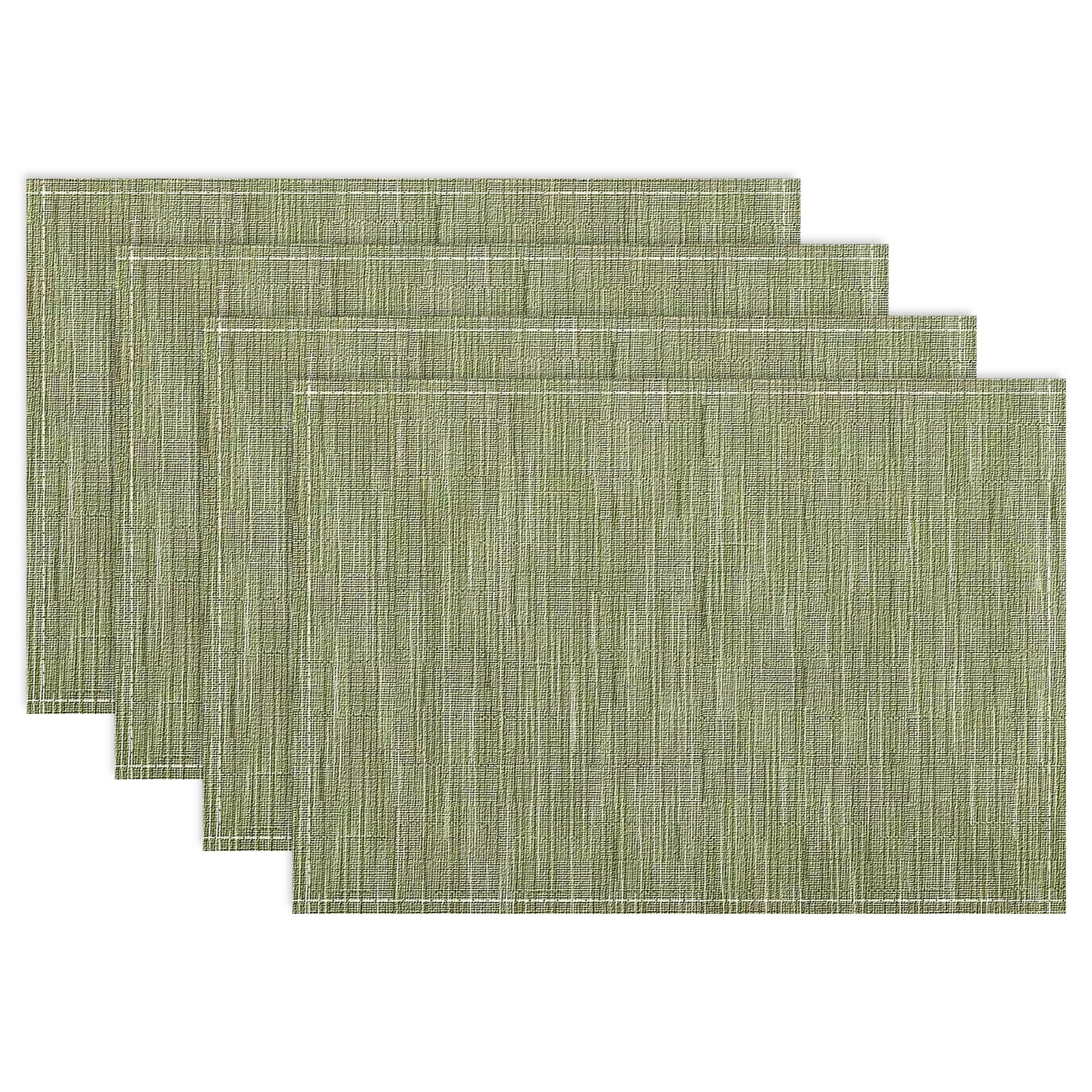 Photo 1 of Niviy Green Placemats Set of 4, 12x18 Inch Washable Easy to Clean Heat-Resistant Anti-Skid Sage Green Placemats for Holiday Party Kitchen Dining Room Decoration